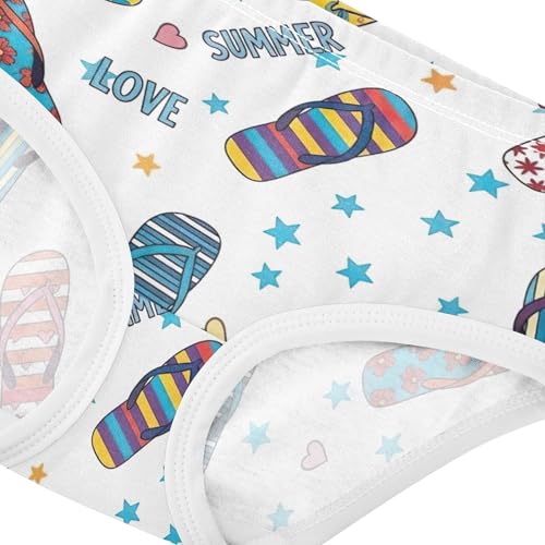 Cotton Girls Underwear Toddler Colorful Flip Flops Summer Cute Panties Girl Florals Briefs Underpants 2t4