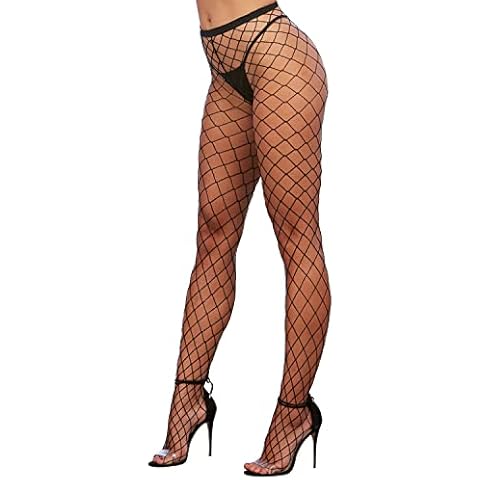Dreamgirl Women's Fence Net Pantyhose, Black, One Size Cover