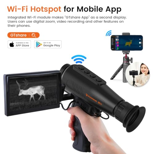 Image of AI15 Thermal Monocular, AI Super Resolution 384x288 Imaging, 50Hz Thermal Imaging Monocular with 1.43 inch AMOLED, 8X Digital Zoom, 10+H Battery, 32GB WiFi App for Hunting & Wildlife