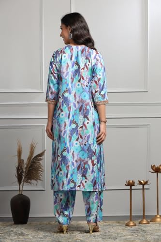 Image of DHRUVI TRENDZ Cotton Blend Kurta Set For Women | Kurta Set | Kurta Set For Women | Festive Kurta Set For Women | Regular Fit Kurta Set For Women