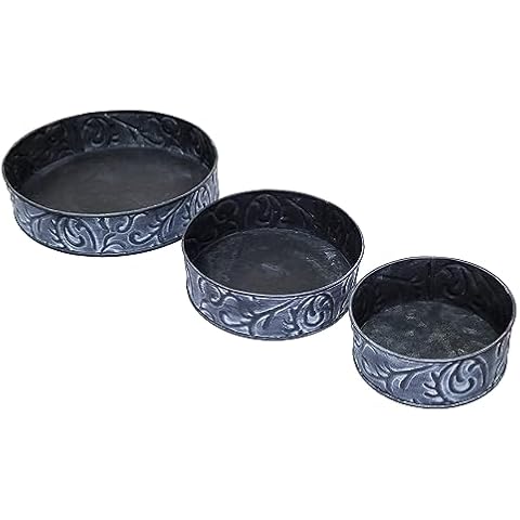 3-Piece Vintage Galvanized Storage Box Set Cover