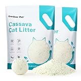 Gardner Pet Cassava Cat Litter, Clumping Cat Litter with Odor Control, Low Dust, Natural Plant-Based Litter, Fast Absorption & Low Tracking Kitty Litter, Unscented with Deodorizing Pellets (9LBS*2)
