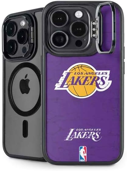 Skinit Kickstand Phone Case Compatible with iPhone 16 Pro Max - Officially Licensed NBA Los Angeles Lakers Dark Rust Design