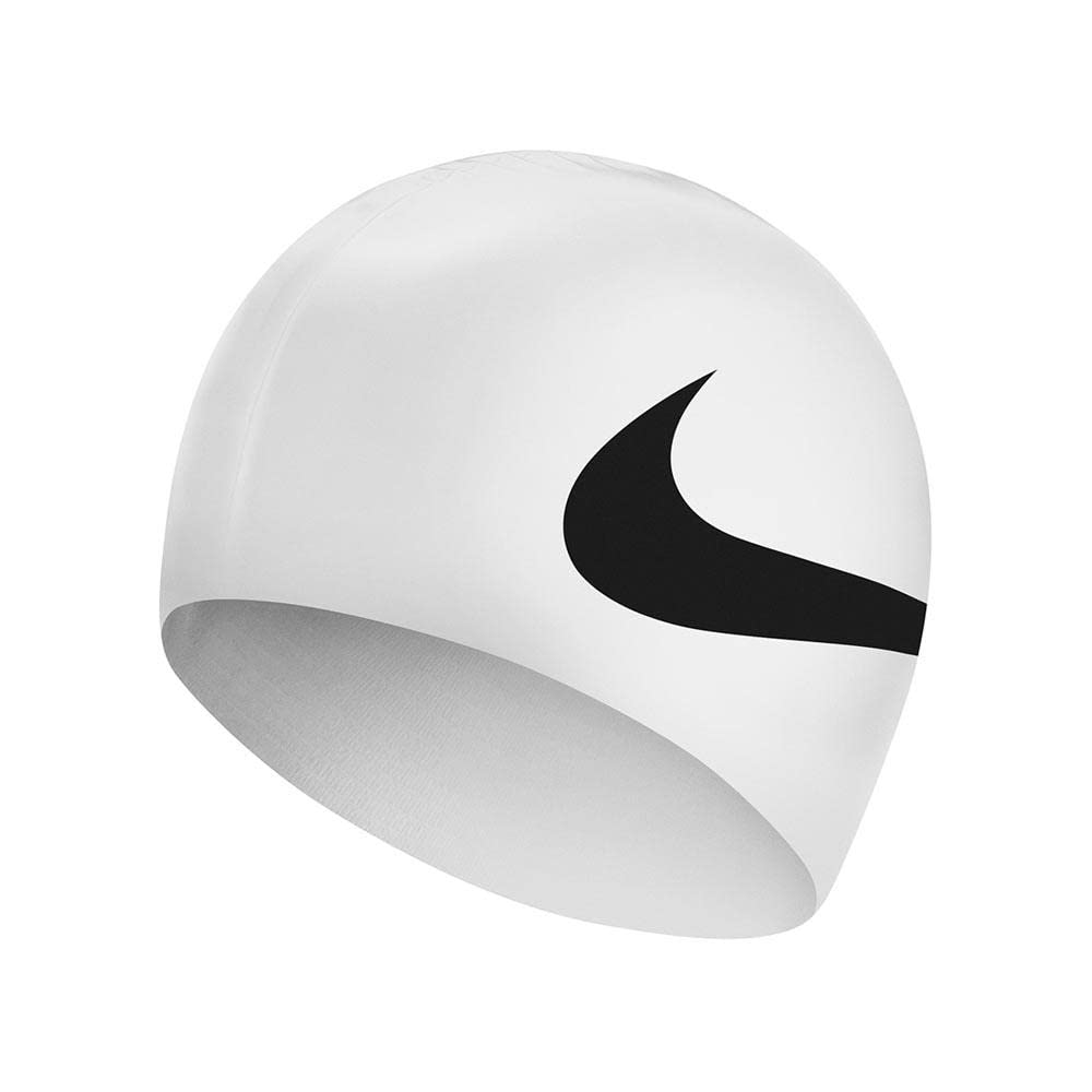 NIKE Silicone Cap Swimming Cap, Unisex Adult, unisex_adult, NESS8163, White, one size