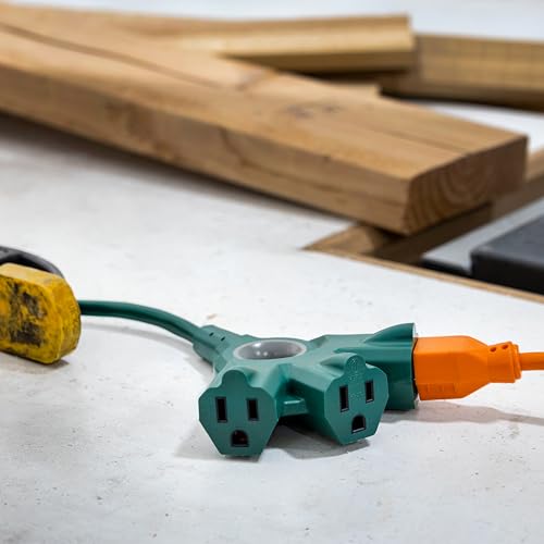 Philips EZGrip Outdoor Extension Cord with Multiple Outlets, Grounded 3 Prong Cord, Long Extension Cord Indoor with Multiple Outlets, Heavy Duty, 50 Ft, 16 AWG, Green, SPC3503ZG/37-T1 by PHILIPS - Image 6