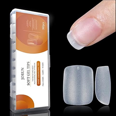 360PCS Clear Soft Gel Nail Tips Cover