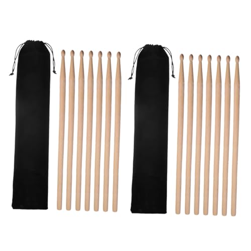 2 Sets Kit de Baquetas de Madera de Arce 5A con 3 Pares Cada Uno, Baquetas y Macillos para Percusión con Bolsa de Almacenamiento para Preescolar y Primaria miniatura 1