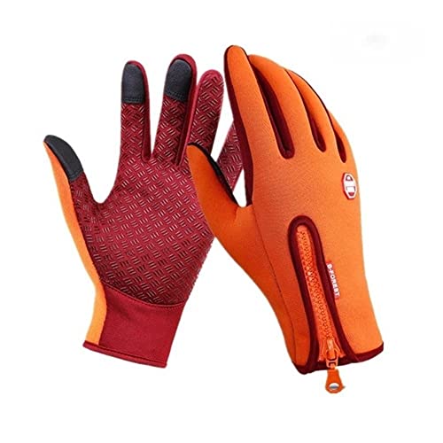 Gants de ski confortables et chauds pour femme en taille S orange