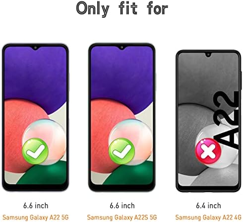 WFTE [2-Pack Screen Protector for Samsung Galaxy A22 5G,Anti-Scratch,High Transparency,Anti-fingerprint,Bubble-Free,Dust-Free Premium Screen Protector Tempered Glass For Samsung Galaxy A22 5G