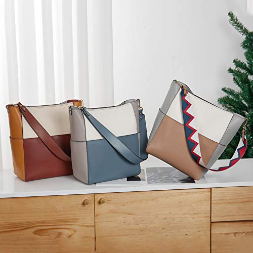 Bostanten Women Leather Handbags Designer Tote Purse Bucket Bags Medium #TOP6