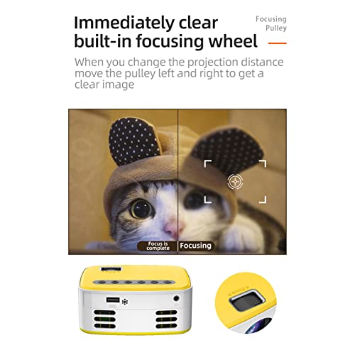 Kiboule Mini projetor portátil sem fio com fio LED projetor Suporte de filme para telefone USB Displ