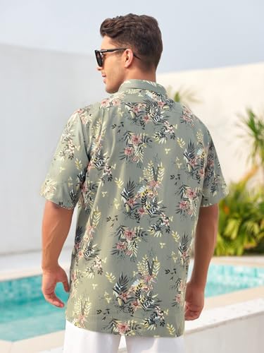Mens Hawaiian Shirts Silk Short Sleeve Printed Beach Shirt Relaxed Fit Summer Tropical Shirts3
