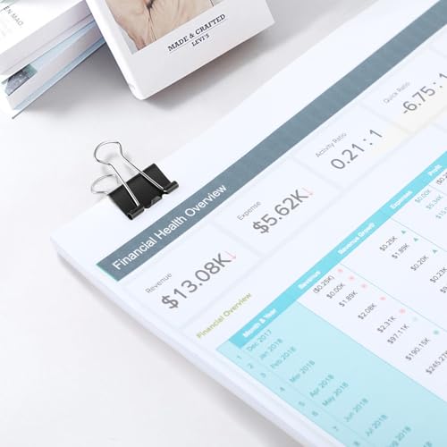 170 piezas pinzas papeleria en 15/19/25/32 mm, clips oficina resistentes, pinzas metálicas, material oficina ideal para escuela y hogar (Negro) - imagen 7