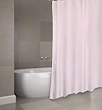 MSV Cotexsa by Premium Anti-Schimmel Textil Duschvorhang - Anti-Bakteriell, waschbar, 100% wasserdicht, mit 12 Duschvorhangringen - Polyester, „Uni“ Rosa 180x200cm – Made in Spain