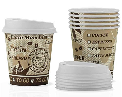 Octopus 80x Tasse à café to Go Carton 175 ML, Tasse à café to go Carton, Tasse à café to go Carton, Tasse jetable avec Couvercle Blanc