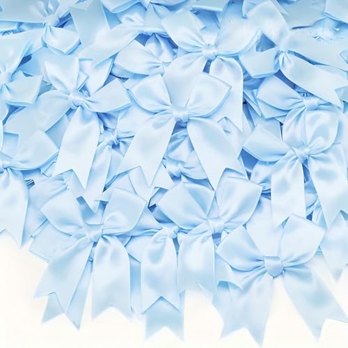Blue Gift Wrap Bows - 50pcs Elegant Reusable Bows for Gift Wrapping, Party Decorations, Wedding Decor, Birthday Presents, Holiday Gifts, DIY Crafts, Baby Shower, Anniversary, Christmas, Gift Bags