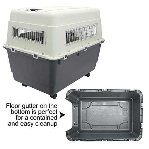 SportPet Designs Plastic Kennels Rolling Plastic Wire Door Travel Dog Crate- XX-Large - Thumbnail 7