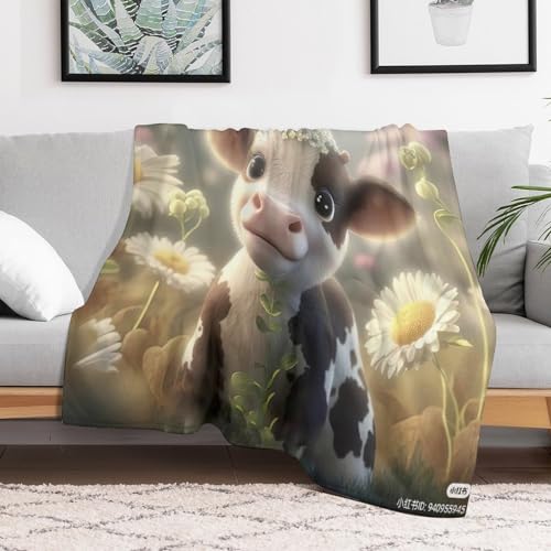 Couverture Polaire Vache Plaid Flannel Douce Plaid Chaud Lit Canapé