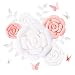 Fonder Mols 3D Paper Flowers Decorations (Pink White, Set of 5) Giant Wedding Flowers Centerpieces, Birthday Backdrop, Nursery Wall Decor, Photobooth (NO DIY)