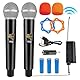 HOSPAOP Mikrofon Kabellos, Dual Funkmikrofon Wireless Microphone Set mit Wiederaufladbarem Empfänger, UHF Drahtloses Mikrofon für Karaoke, Hochzeit, Party, Vortrag, Gesang