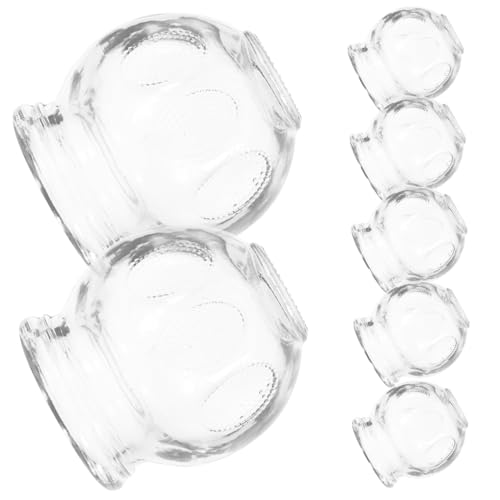 Set de 7 ventosas de vidrio para terapia de succión y masajes, uso en el hogar para cuidado corporal y tratamiento de celulitis miniatura 1