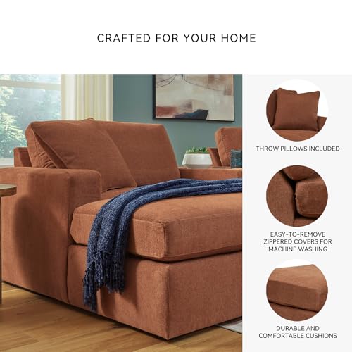 Image of Signature Design by Ashley 7-Piece U Shaped Sectional, Orange