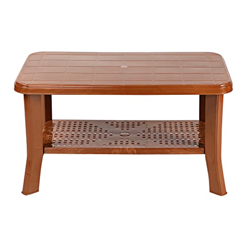 Image of Cello Oasis Coffee Table /Tea Table /Teapoy for living room, Home, Drawing Room, Outdoor| 3 Year Warranty | Sadalwood Brown Colour