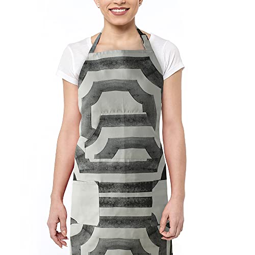 Image of HPD Half Price Drapes Aprons for Men Women with Large Pockets Adjustable Unisex PRTW-D23A-AP Mecca Printed Cotton, 27 X 34 Inch, Mecca Steel