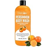 Healov Persimmon Body Wash for Body Odor Control – Natural Deodorant Soap for Eliminating Odor – Underarms, Intimate Inner Thigh, Bikini Area, Smelly Feet – Purifying Deodorizing Soap, Kids Safe