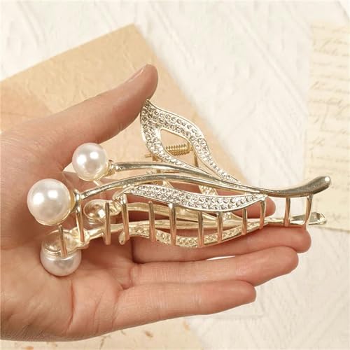 Pince à cheveux perles et fleur faite main, le charme classique pour sublimer les filles - 4