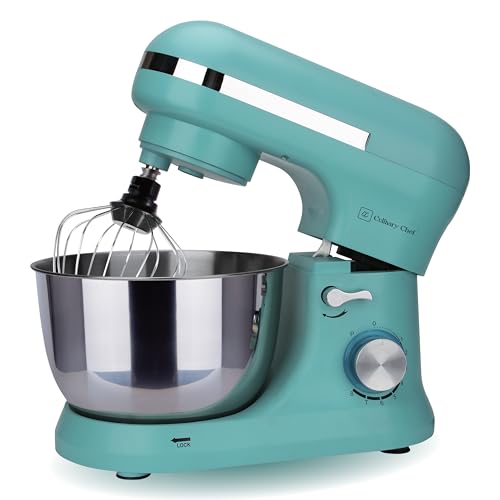 CULINARY CHEF 4.5L Stand Mixer with Stainless Steel Bowl, Tilt-Head Kitchen Electric Mixer with Dough Hook, Mixing Beater and Whisk, Splash Guard, Blue by CULINARY CHEF - Image 3