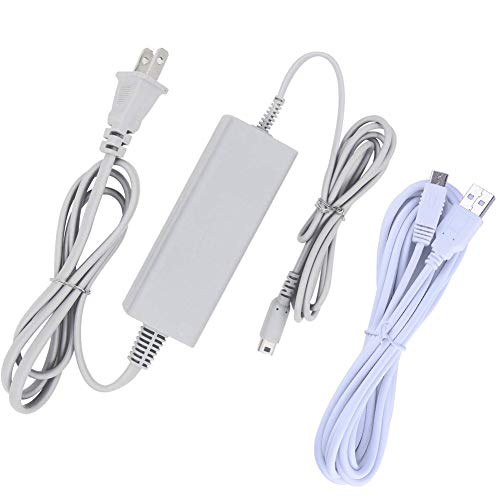 Wii U Gamepad Charger Kits, AC Power Adapter Charger Cable and USB Charging