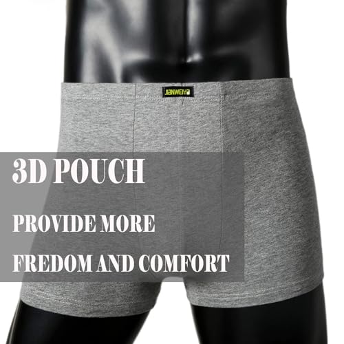 Cotton Men's Boxer Shorts Underwear,Plus Size Boxer Brief, Loose Fit Soft Stretchy Trunks 4 Pack,US L-5XL2