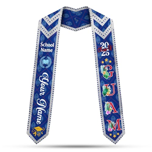 MonkeyVan Guam Graduation Sash Guam Guamanian Flag Stole Guam Sash Graduation 2025 Guam Graduation Stole 2025 Class of 2025 Gu12