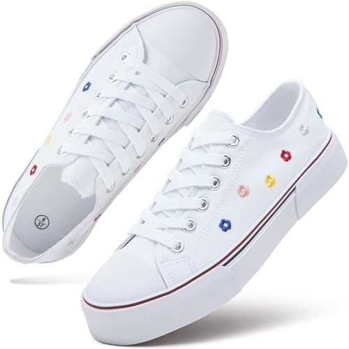 hash bubbie White Embroidery Sneakers