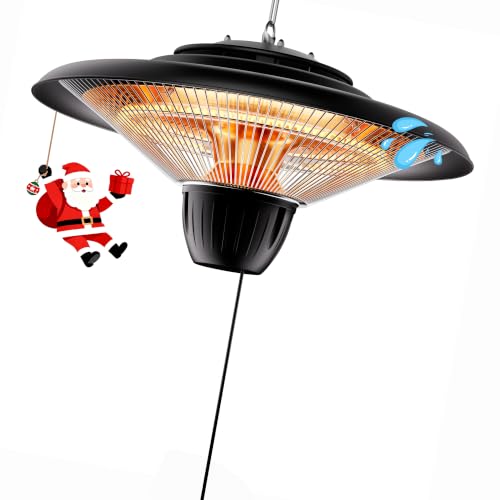 Image of Hanging Patio Heater Outdoor 1500W, Black
