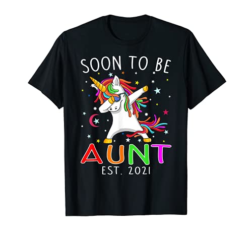 Licorne Soon To Be Aunt Est 2021 T-Shirt