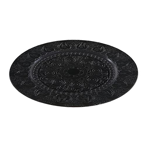 Platos base negros redondos 13" set de 6 miniatura 1