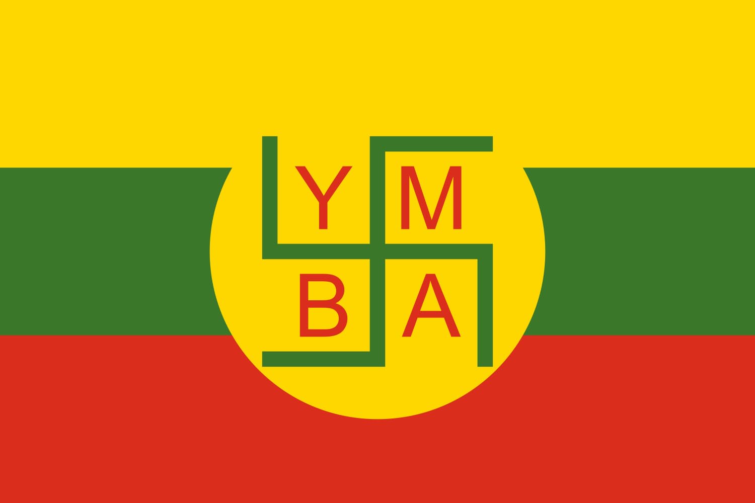 Drapeau Burma YMBA grand modèle pour rassemblement bouddhiste