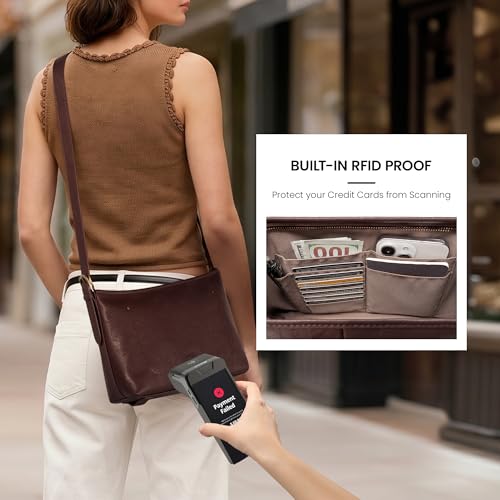 Image of befen Genuine Leather Purses for Women, RFID Medium Leather Crossbody Bags Shoulder Purse Handbags