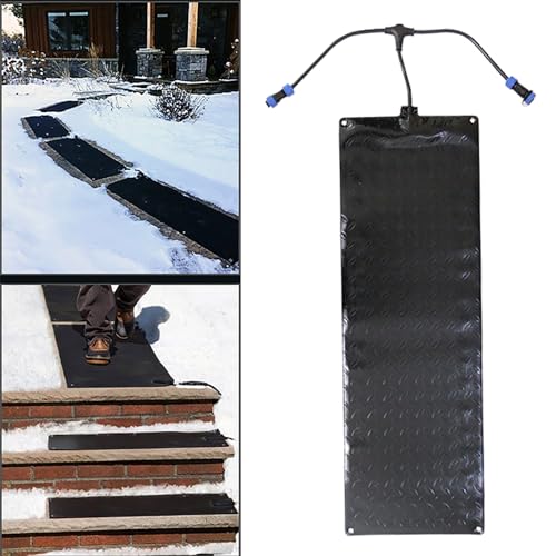 Tapete Elétrico para Derreter Neve, 10x30 Polegadas, PVC, Antiderrapante, à Prova D'água, Gelo e Ne