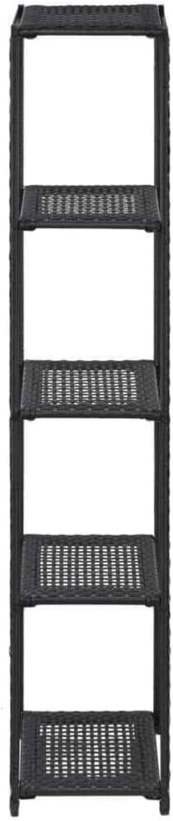 Storage Shelf Black 11.8" X11.8" X59.1" Poly Rattan