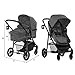 Kinderkraft Pram 2 in 1 Set Juli, Travel System, Baby Pushchair, Buggy, Foldable, Lying Position, with Carrycot, Accessories, Rain Cover, Footmuff, Cup Holder, from Birth to 3 Years, Gray