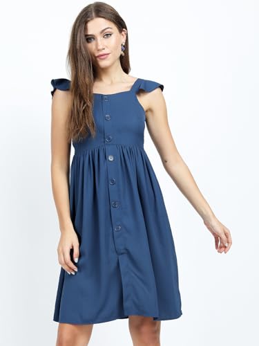Image of Tokyo Talkies Women's Sleeveless Sweet Heart Neck Solid Dresses | Stylish Dresses | Casual Dresses