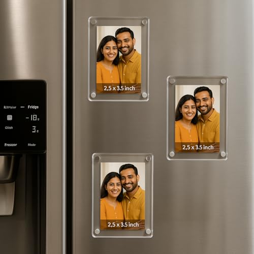 tinydabba Magnetic Acrylic Photo Frame | Double-Sided Polaroid Display | Pack of 3 by tinydabba