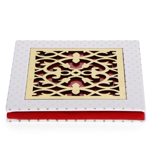 Badhai Box by Osasbazaar Decorative Coin Box, Perfect for gifting pure Silver Coins at weddings, festivals and special events - White Laser Cut for 4 Silver Coins of 10 grams