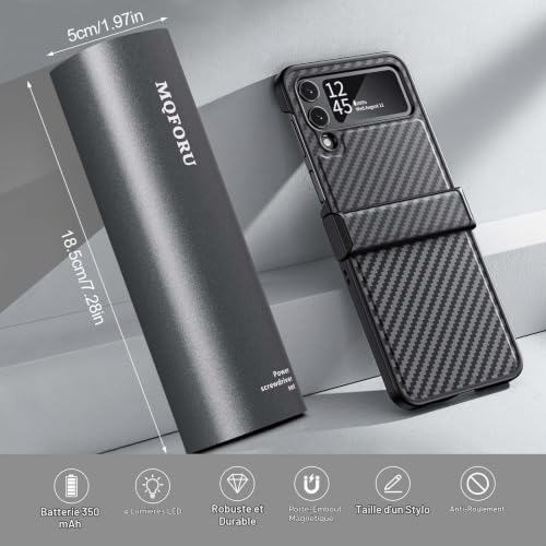 MQFORU Mini Tournevis Electrique Sans Fil, 78 en 1 Kit Tournevis de Précision avec 72 Embouts Magnétiques, 5 Réglages de Couple，écran LED, pour Travail de Précision Téléphone Montre Appareil Photo – vue 2