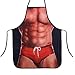 Hense Funny Sexy Apron Novelty Muscle Masculine Man Chef Waiter Waitress Apron Cooking and Grilling Parties Cheating (Masculine Man)