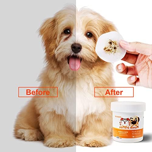 kulloomii Dog Eye Wipes,Cat Dog Eye Cleaner,Pet Tear Stain Remover Wipes,300 Count Dog Eye Cleaning Wipes,Eye Cleaner Pads, Unscented Gentle Pet Tear Wipe