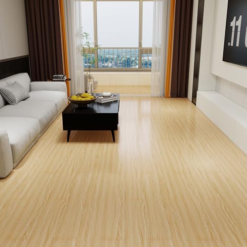 Biyoee Peel and Stick Floor Tiles 36-Pack, Natural Oak Wood Plank Vinyl Flooring, Self-Adhesive Waterproof Floor Tile for Kitchen, Bathroom, Bedroom, Living Room, Easy Installation, 54 Sq Ft by Biyoee - Used condition - Image 3